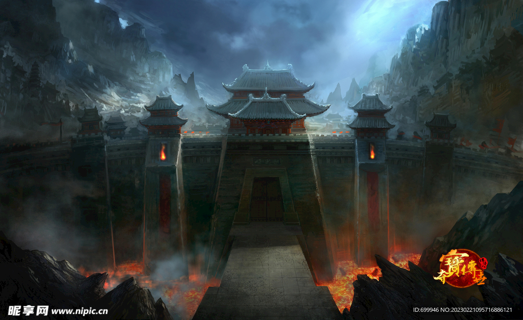 古风 传统建筑 山水风景 亭台