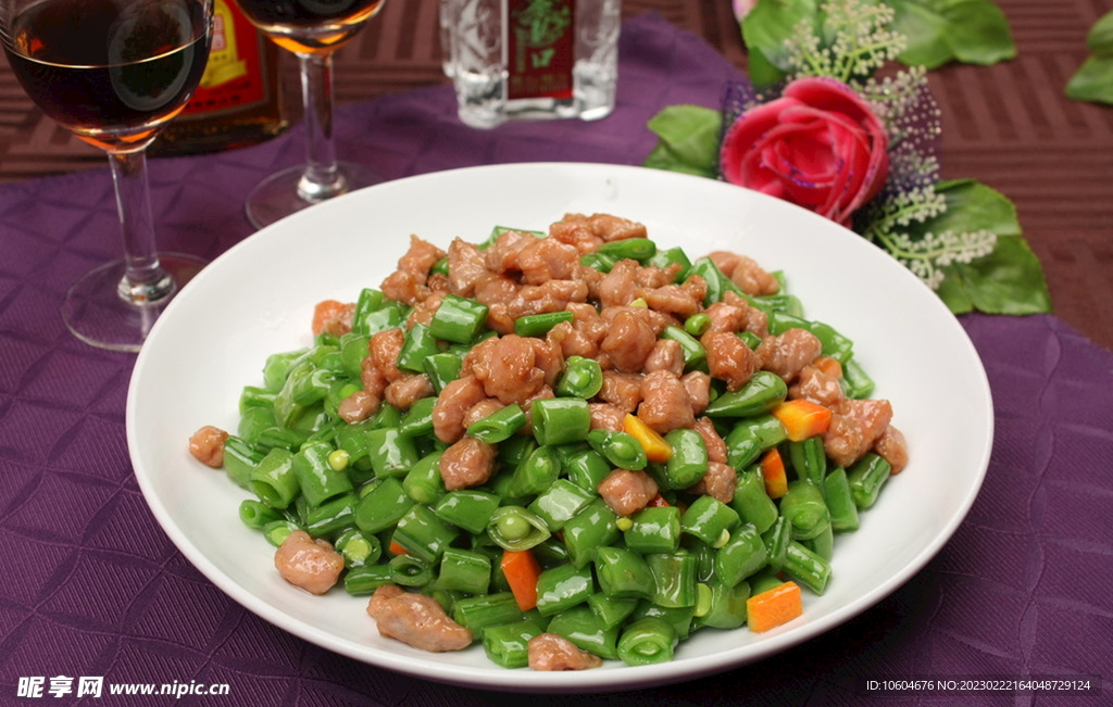 牛肉粒炒甜蜜豆