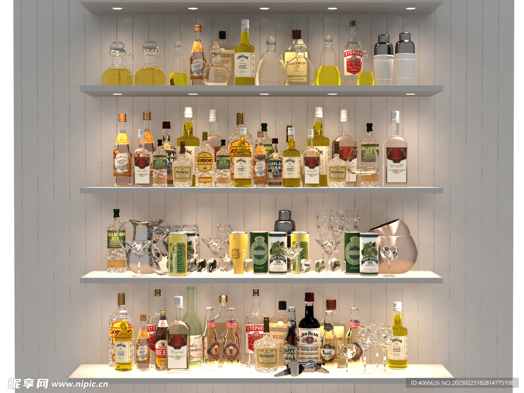 红酒洋酒酒杯3d模型