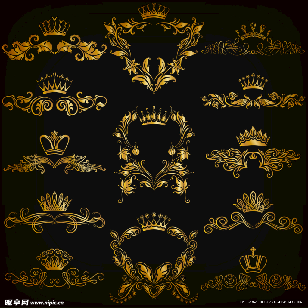 金色华丽花纹