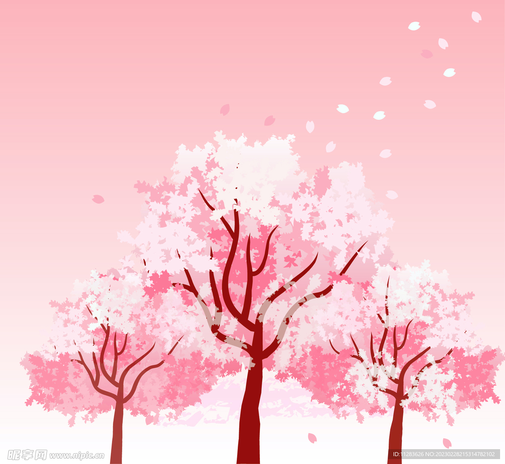 樱花树插画