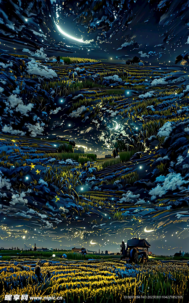 星夜麦田