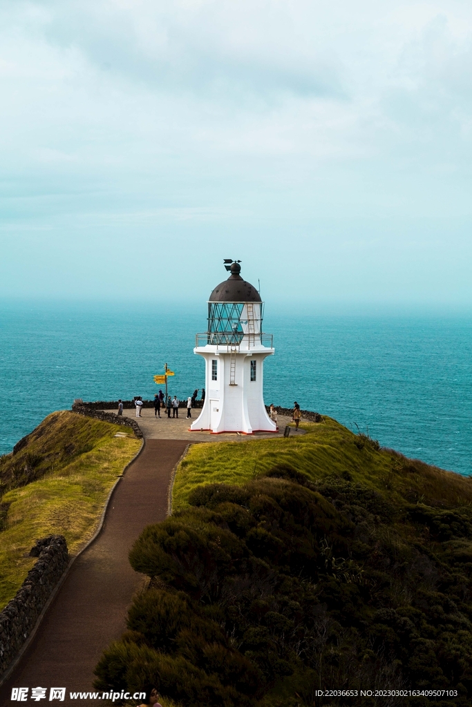 蓝色海岸海岛灯塔