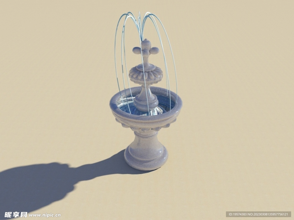 C4D模型欧式喷泉