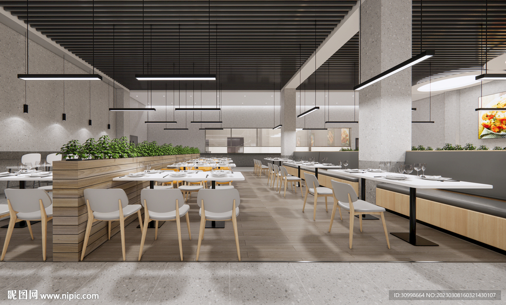 饭堂餐厅效果图