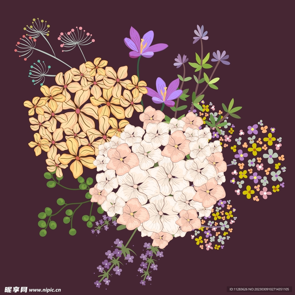 手绘鲜花素材