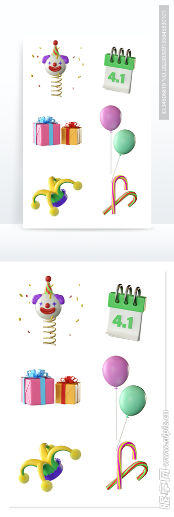 C4D愚人节3D建模小元素