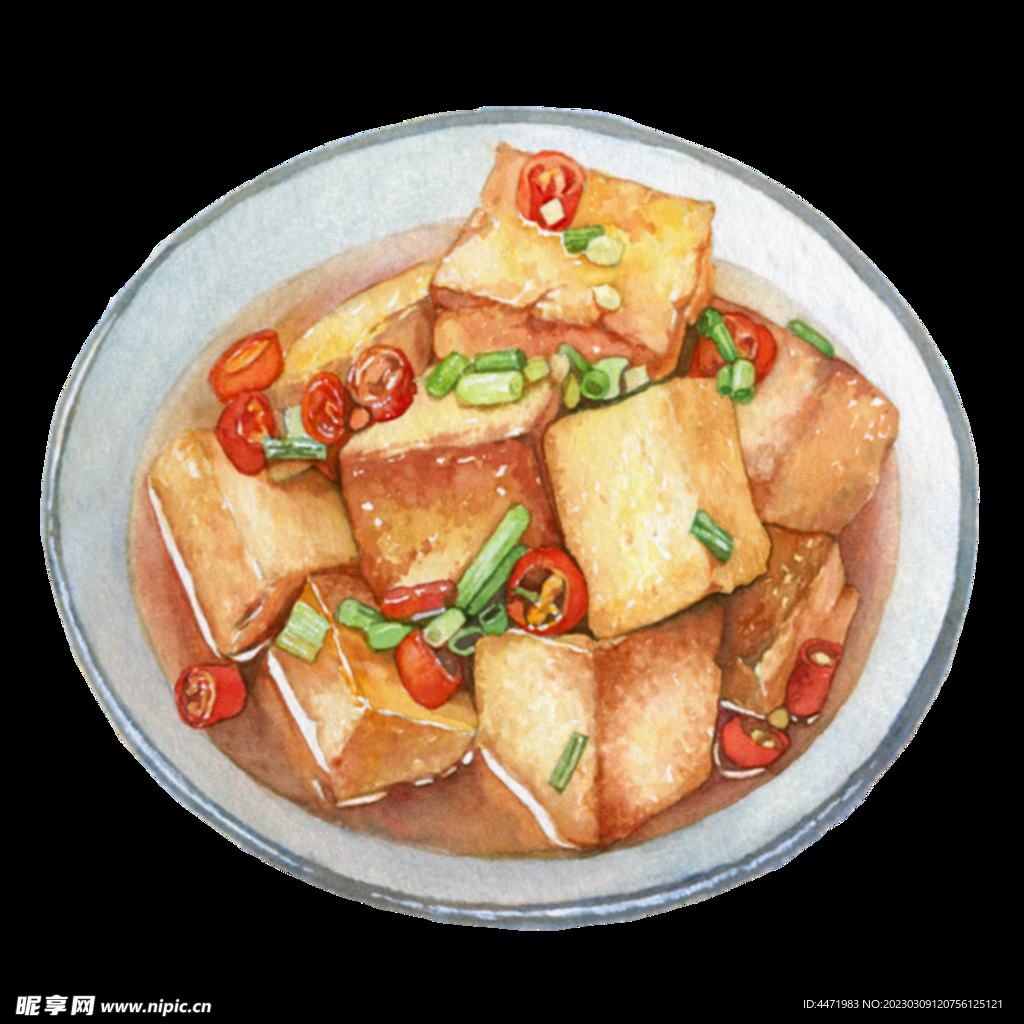 手绘豆腐泡