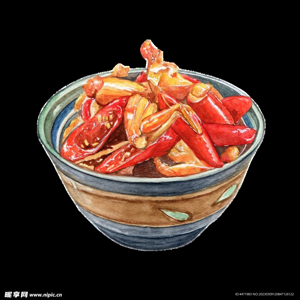 手绘干锅田鸡