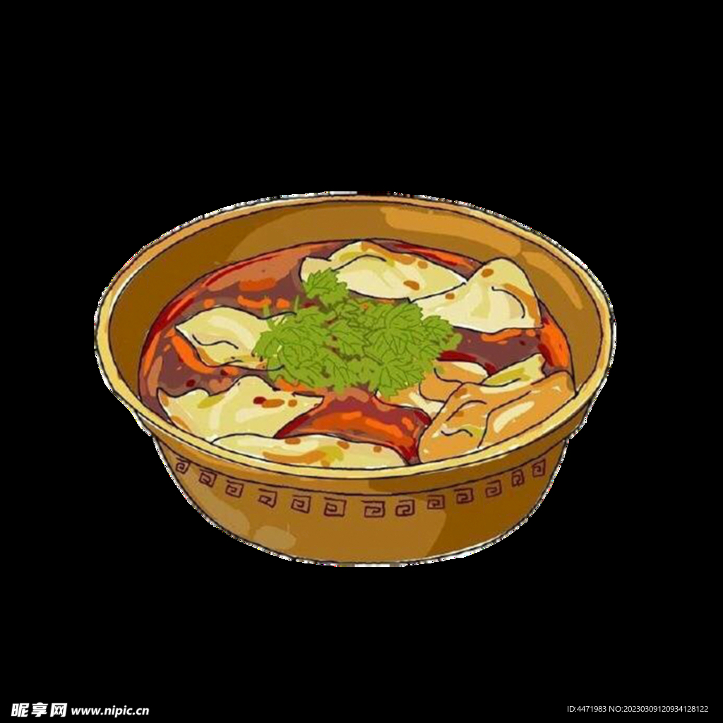 手绘抄手