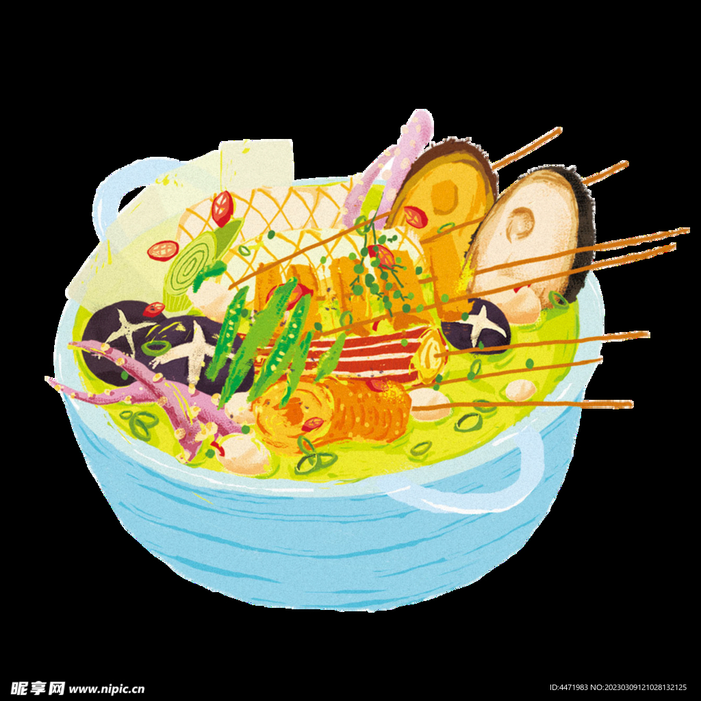 手绘麻辣串串