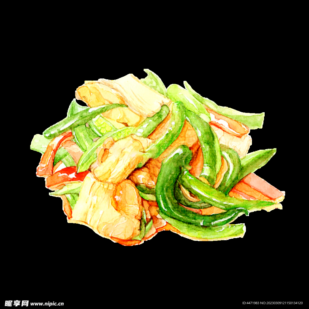 手绘小炒肉