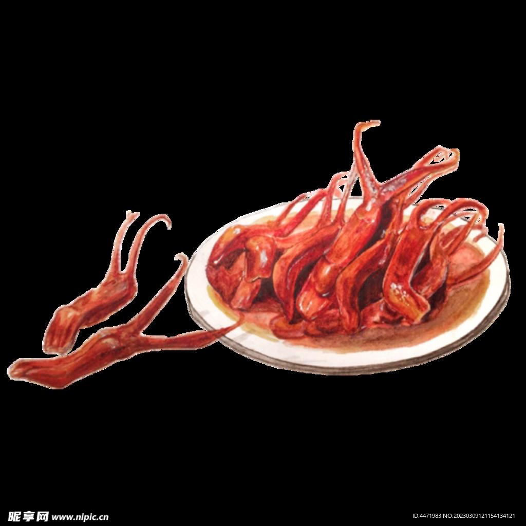手绘鸭舌