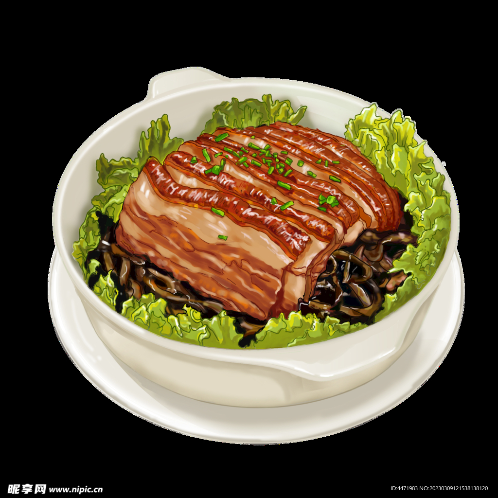 手绘梅菜扣肉