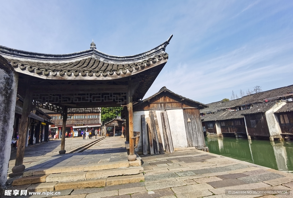 乌镇旅游复古建筑亭子