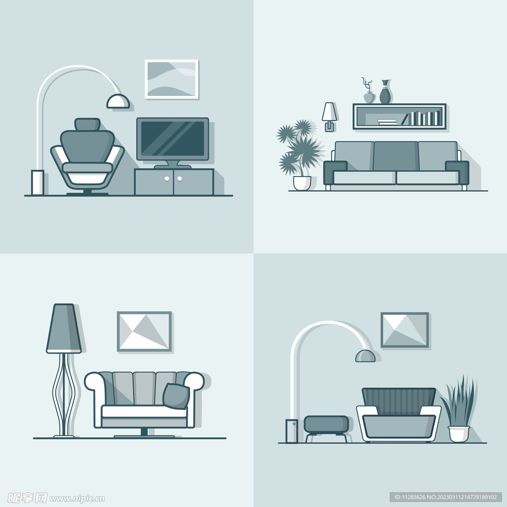 沙发家具插画