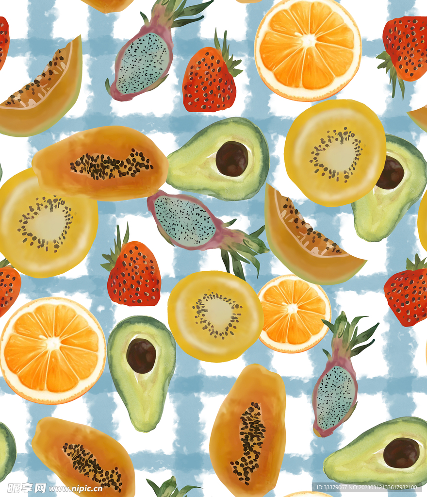 水彩水果 手绘花