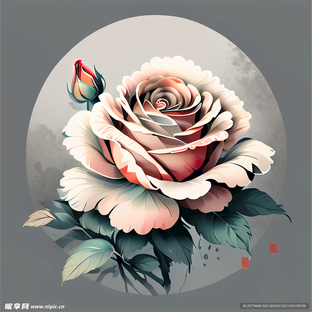 国风玫瑰花
