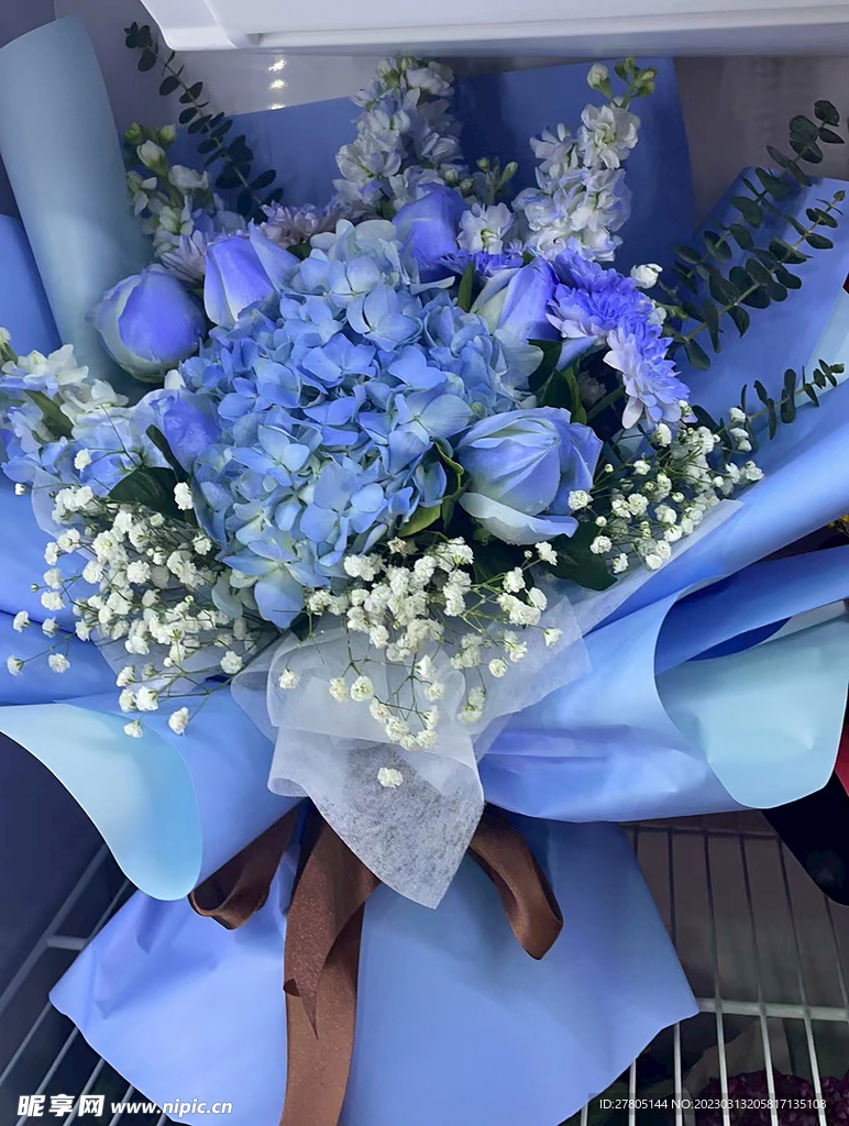 蓝绣球花