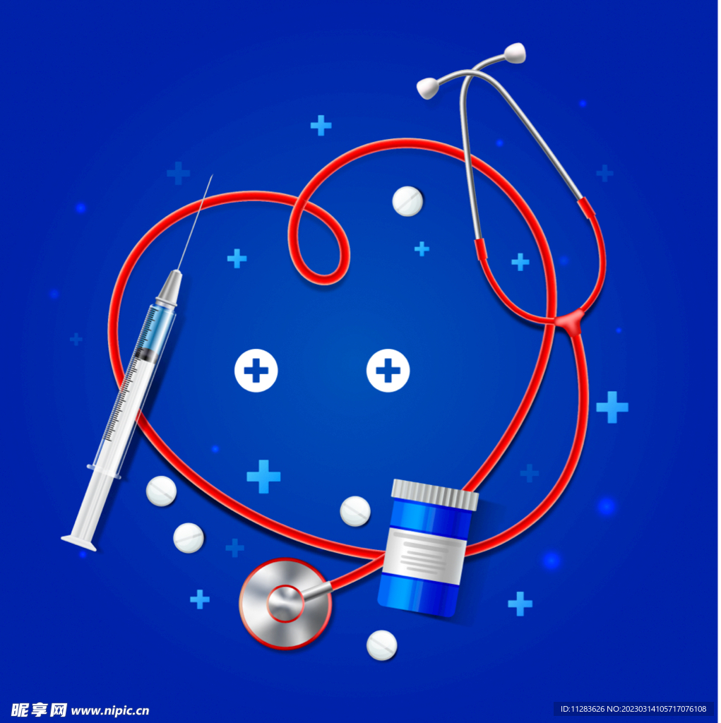 听诊器医疗插画