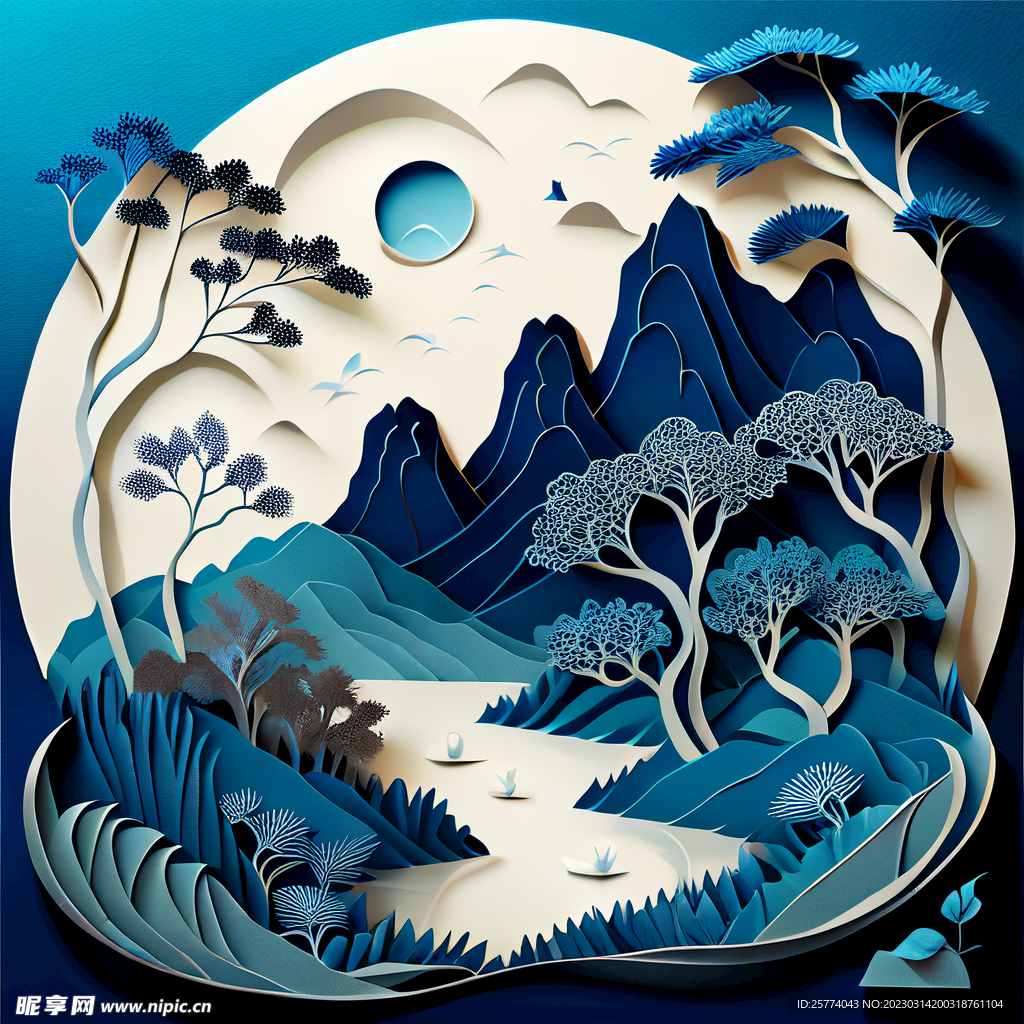 山水刺绣