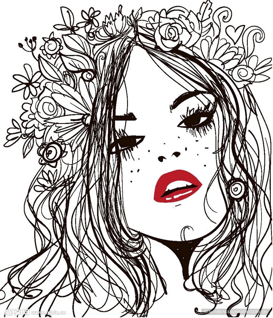 插画美女