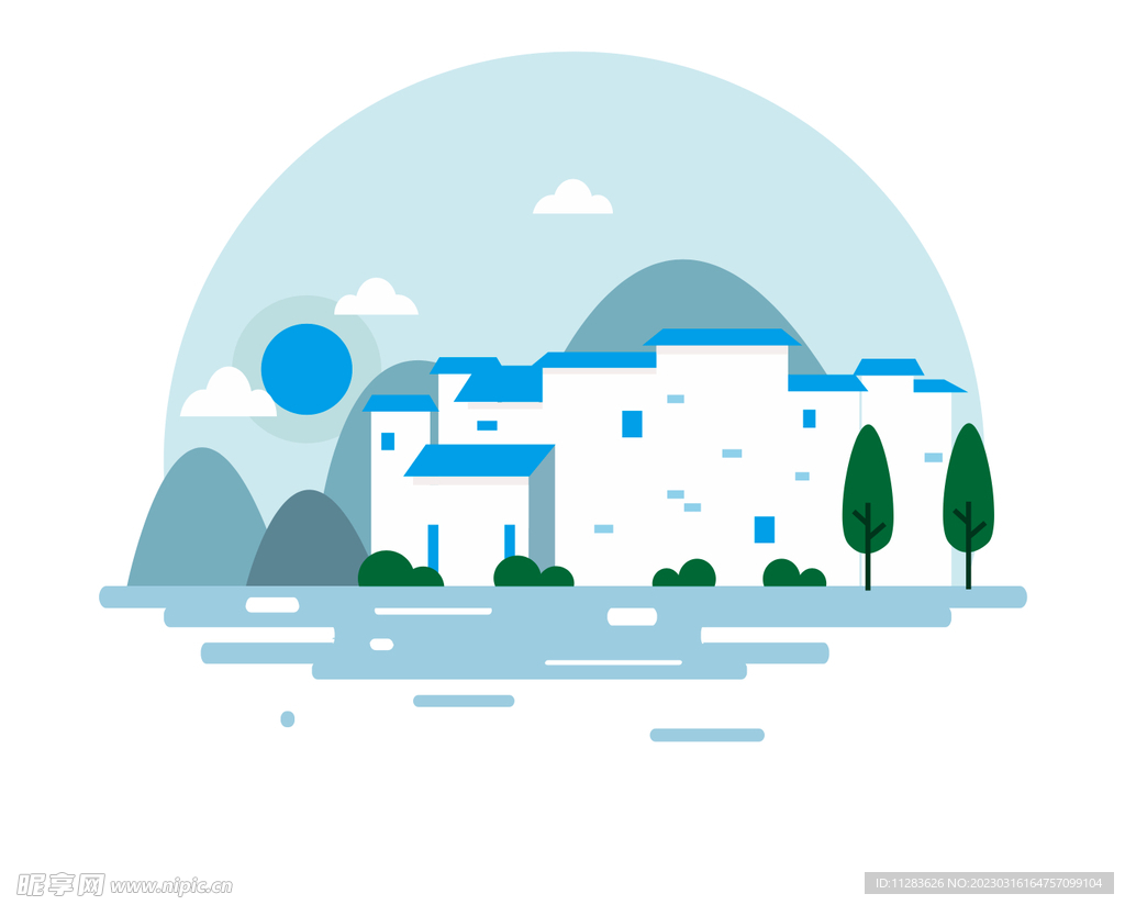 江南建筑插画