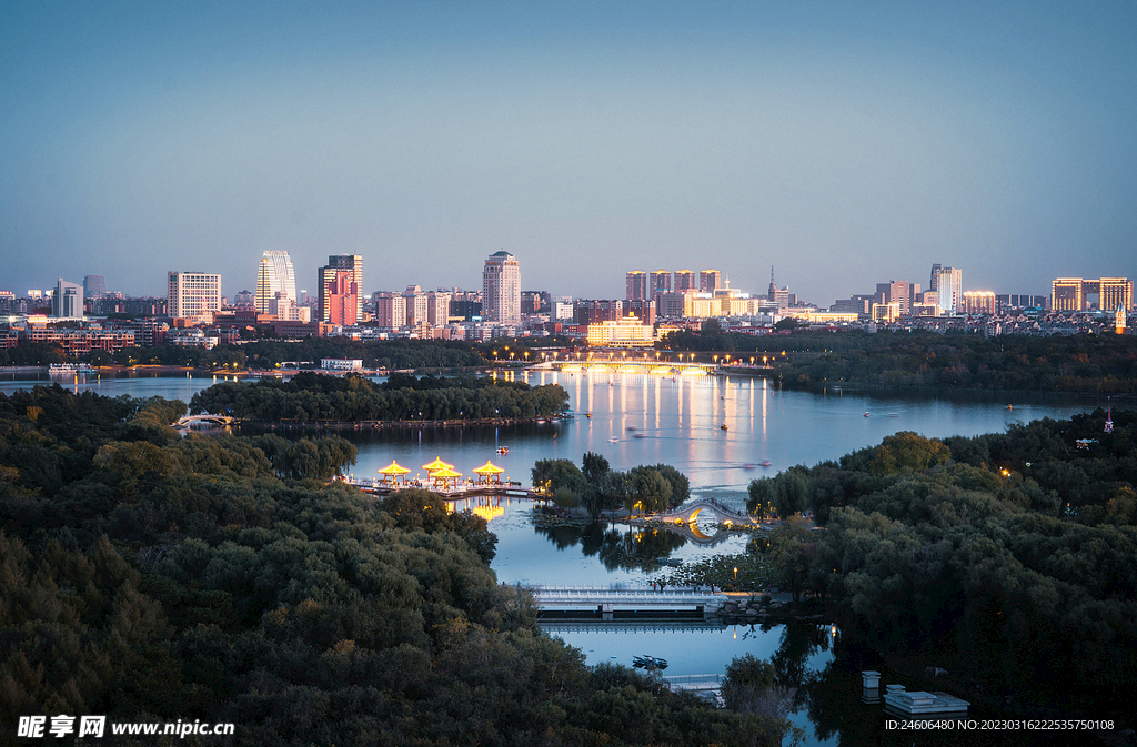 湖景 城市 中心公园