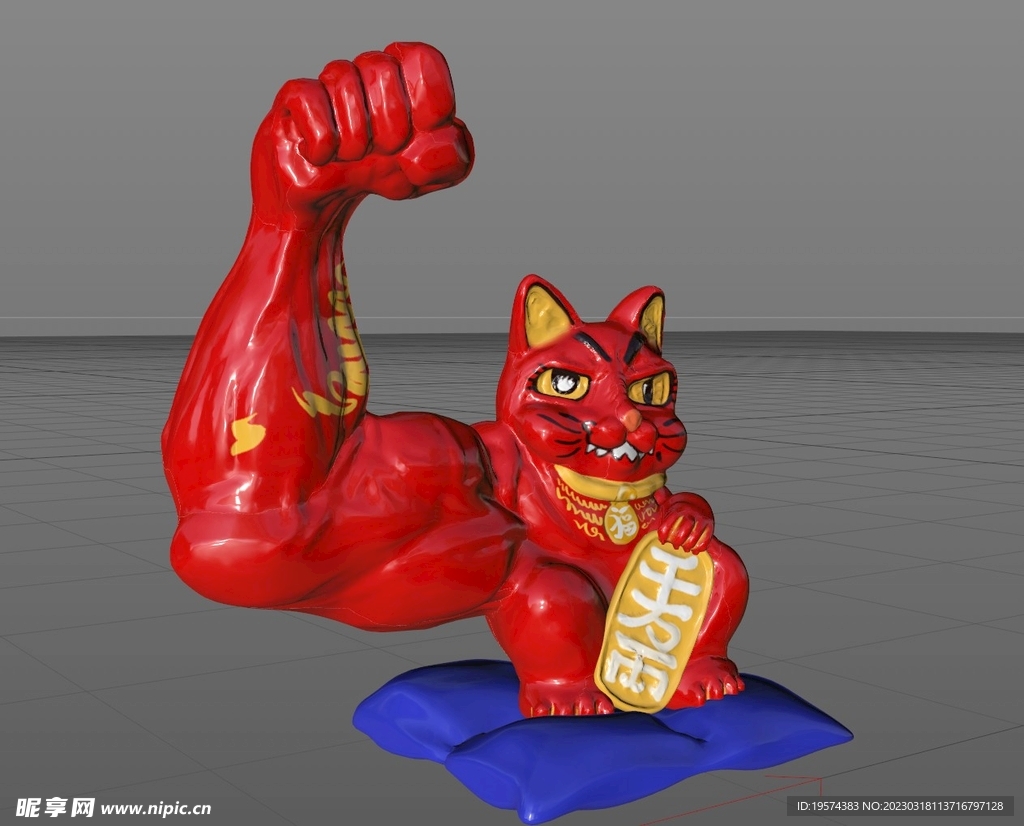 C4D模型招财猫