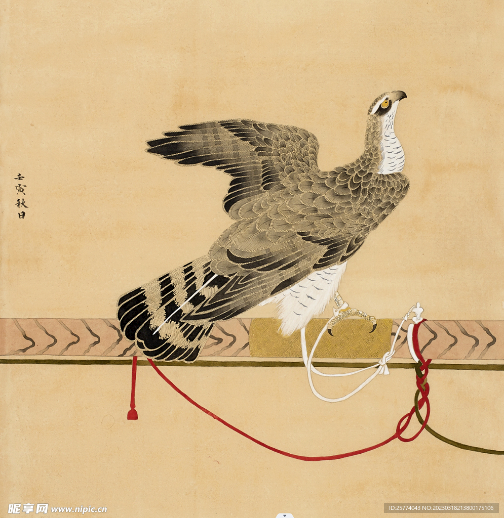 老鹰水墨画