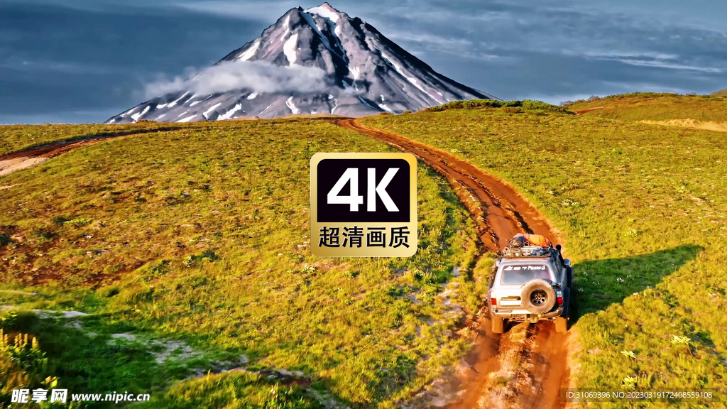 湿地景区飞驰的汽车