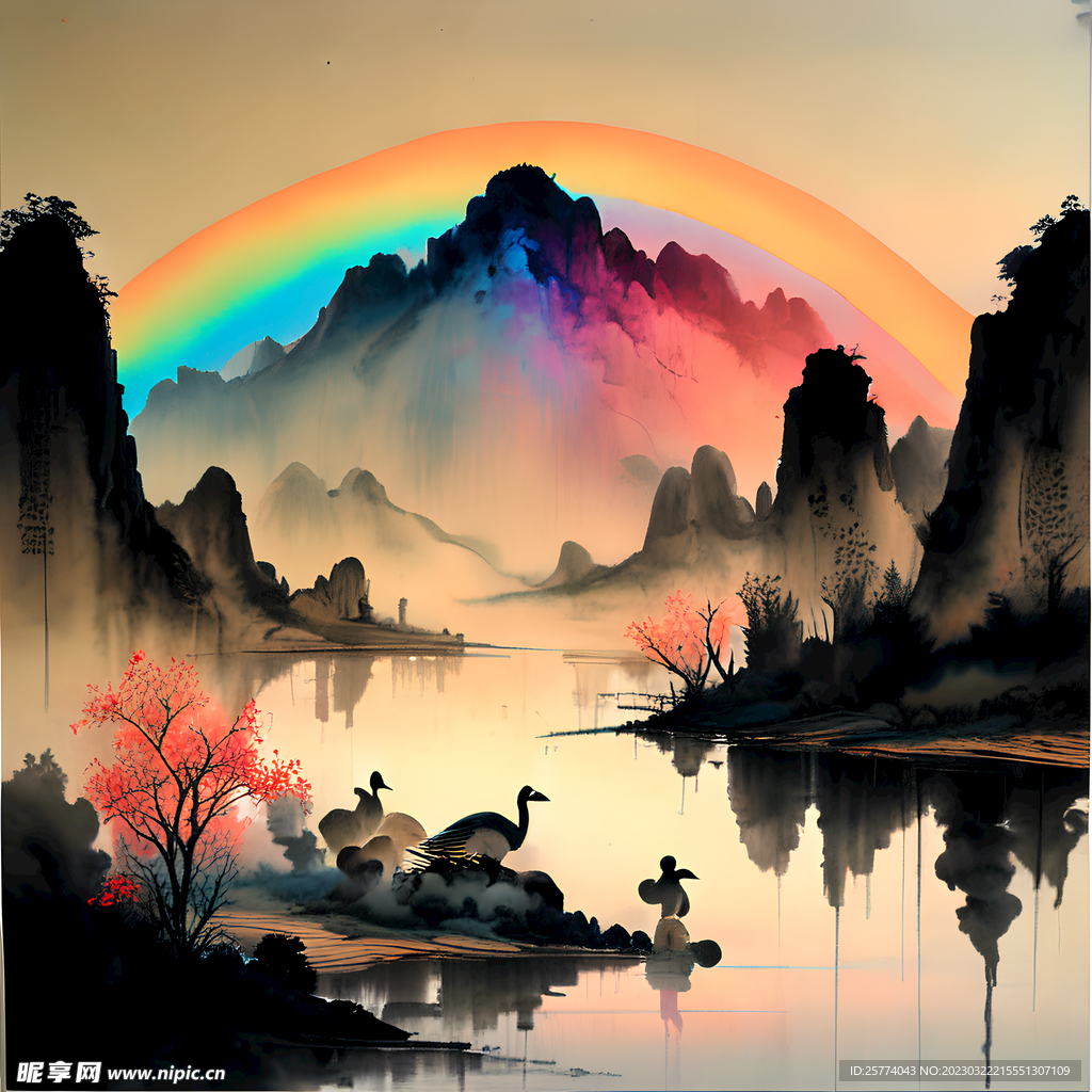 国潮山水画