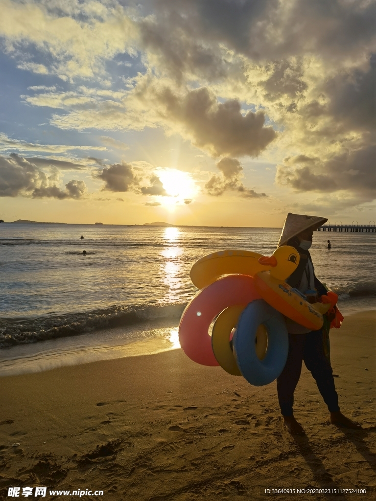 海边沙滩日落