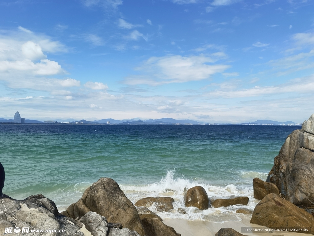 大海蓝天海平线