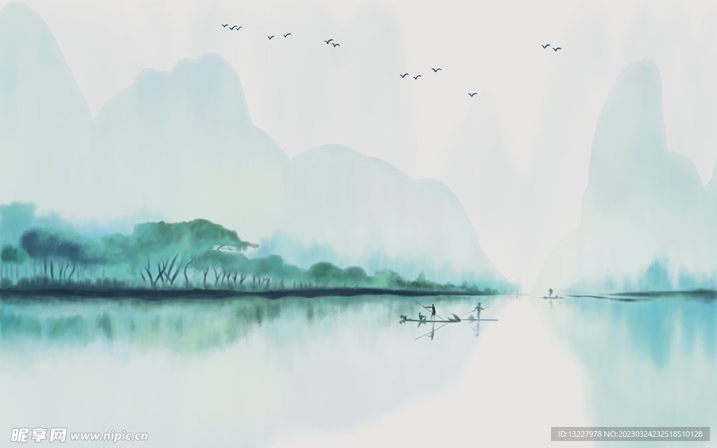 水墨 山水画