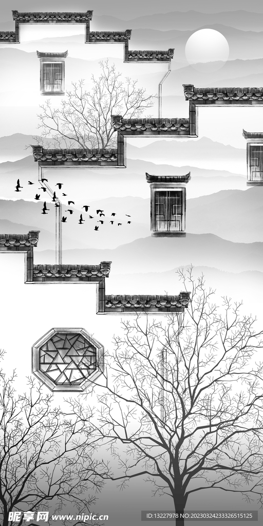 屋檐背景