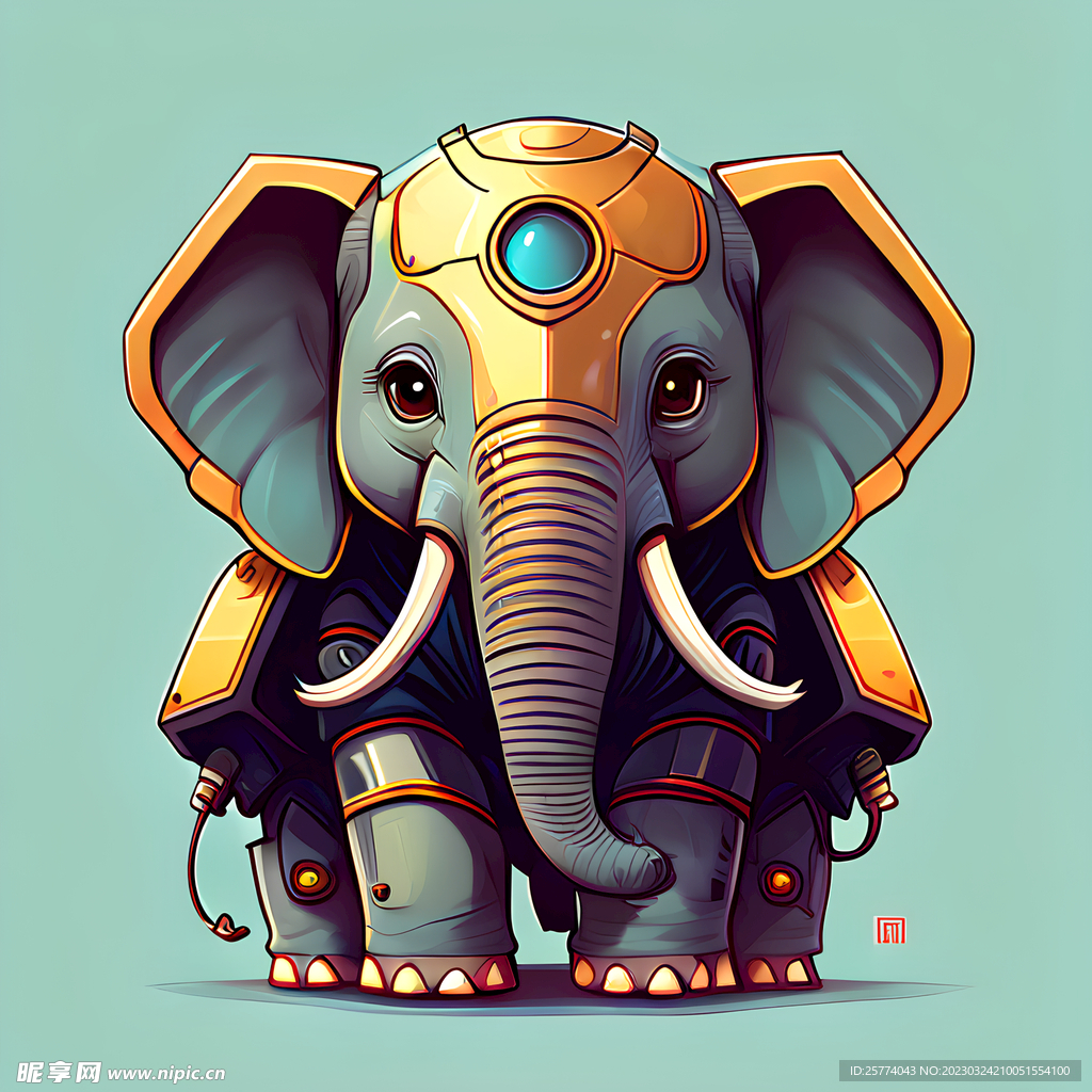 大象卡通插画