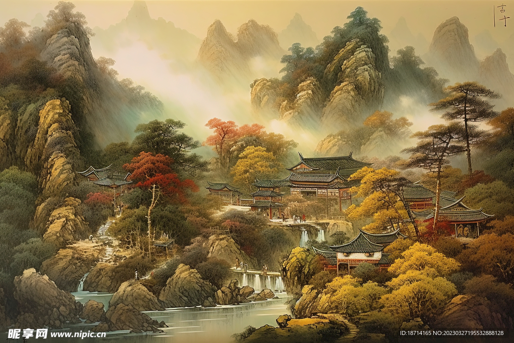 国画山村