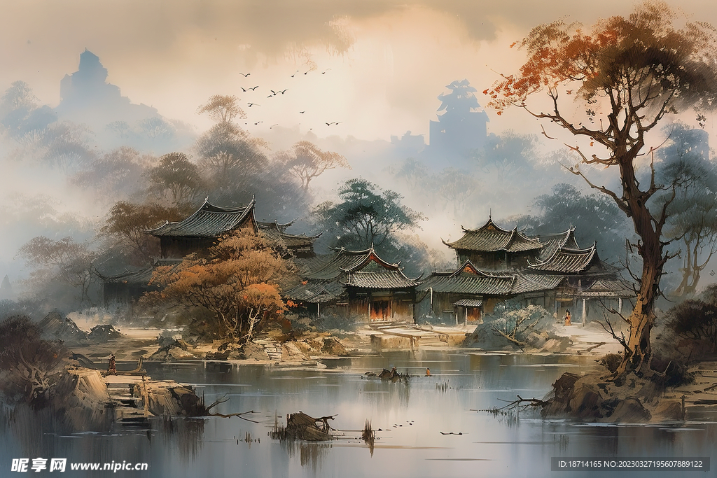 国画山村