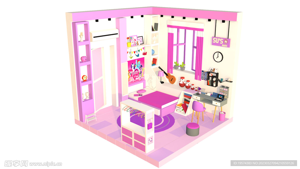 C4D模型娃娃屋