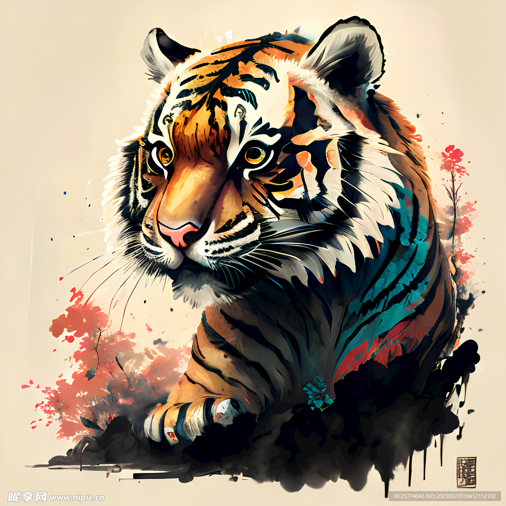 老虎插画