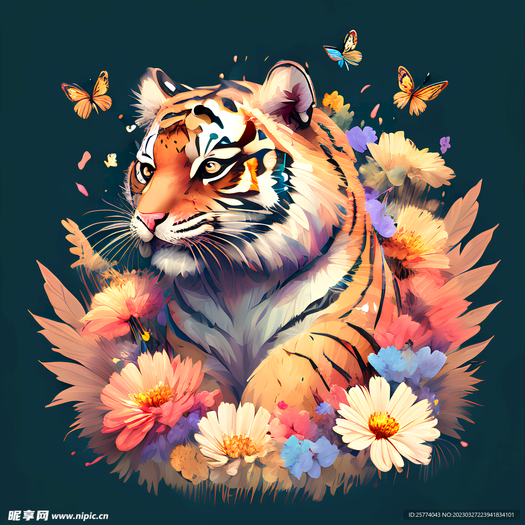 老虎卡通插画