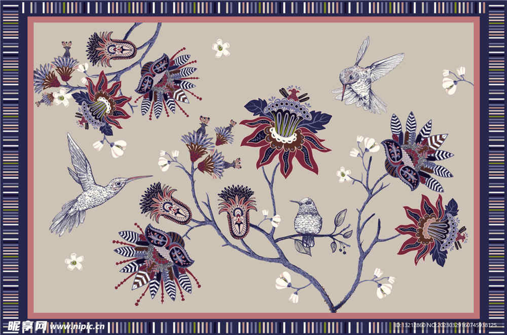 复古民族风地毯花纹