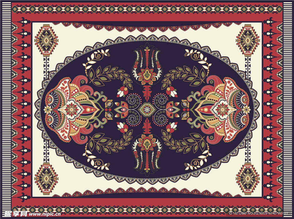复古民族风地毯花纹
