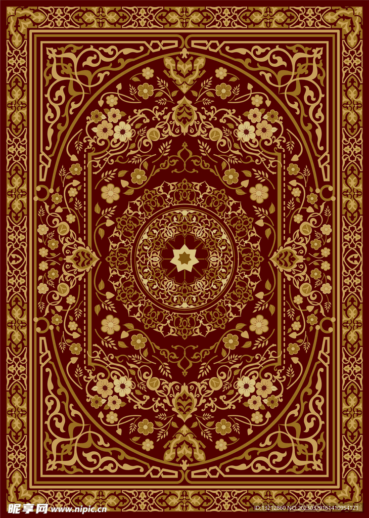 复古民族风地毯花纹