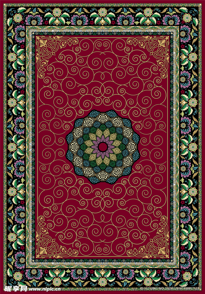 复古民族风地毯花纹