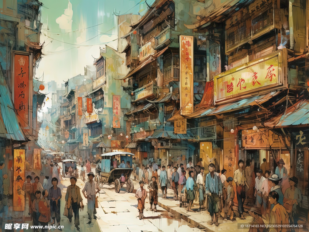 热闹街景