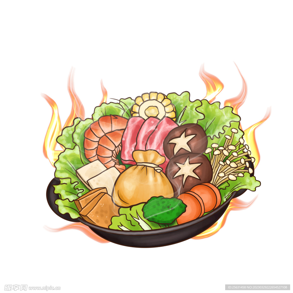 火锅插画素材
