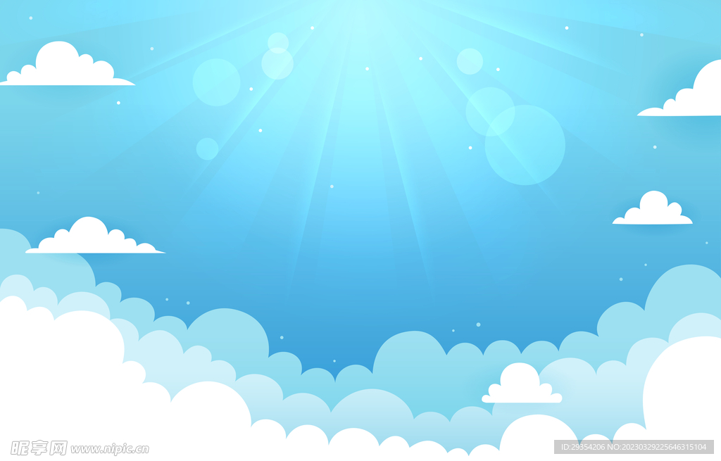 漫画天空云彩背景图片