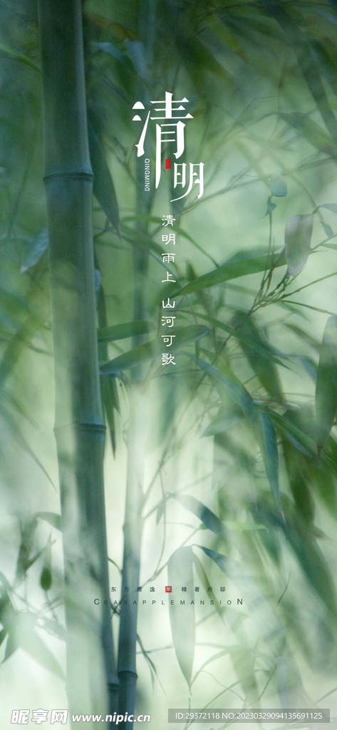 山水意境清明节节气海报